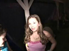 College teen flashes her tits