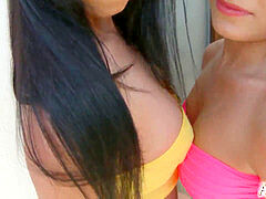 Asstraffic hot girls enjoy bootie pulverizing threesome