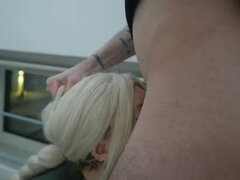 Blonde Russian Teen Neighbor Hardcore Public Elevator Fuck - Big Tits Blowjob & Facial