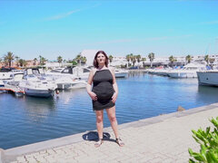 Testes gyönyörű hölgy, Hatalmas hátsó, Cumizás, Európai, Francia, Érett koros, Hármas