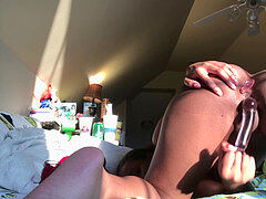 congenital dark-hued Plays with her arse