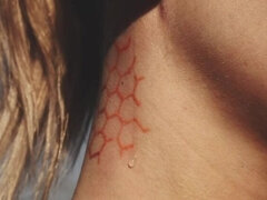 Grote lul, Sperma, Sperma shot, Diep in de keel, Hd, Buiten, Gezichtspunt, Tatoeage