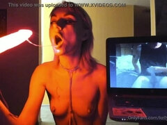 Hardcore deep throat LED dildo