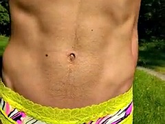 Amatör, Fångad, Underkläder, Utomhus, Shemale