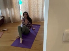 Big-Titted Stepmom Yooya7 Caught by Horny Stepson During Yoga Session