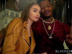 Hot milky-skinned teen interracial sex