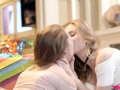 Blondine, Pik, Hd, Lille kvinde, Fisse, Teenager, Trekant, Bryster