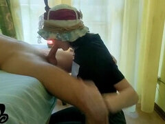 ElivaLove Handcuffed & Throat Filled - Amateur Blowjob & Cum in Mouth