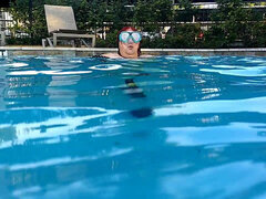 Amateur, Americano, Bikini, Pareja, Maduro, Piscina, Pelirrojo, Bajo el agua