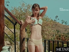 Brunetka, Prsnatá, Európskej, Masturbácia, Pička, Teenka, Tesné, Kozičky