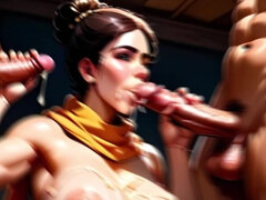 Arab Hijabi Girl's Wild Gangbang Fantasy in a Desert Hut - Day and Night Pleasure