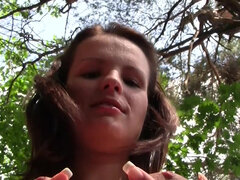 Naughty teen Rita getting a messy facial cumshot