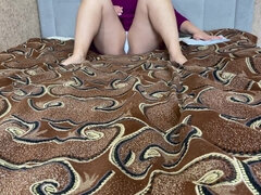 Reading a Book with Legs Spread in White Panties, Especially for Fetishists