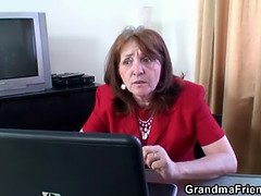 Two fresh cocks for office granny