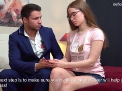 큰 가슴, 흑갈색 머리, 처녀 능욕, 처음, 조그마한, 보지, 단단한, 처녀