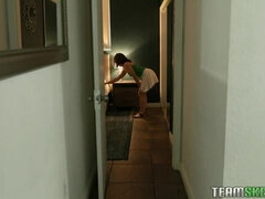 Oliver Flynn & Petite Babysitter: Ample Bosom, Brunette, POV