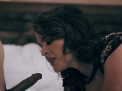 큰 가슴, 흑갈색 머리, 나이든, 밀프, 스페인어