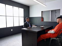 Dominant prisoner barebacks Black lawyer during visit