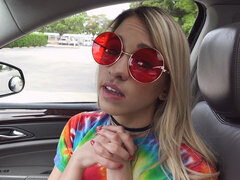 큰 음경, 금발의, 자동차, 귀여운, Hd, 자연의 가슴, 현실, 타는