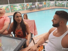 Rough poolside fuck movie featuring mommy Alexis Fawx