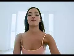 Hot step sister helps brother blowjob