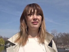 GERMAN SCOUT - ANAL SEX FOR FLOPPY TITS TEEN KRISTIN AT STREET CASTING FOR MONEY