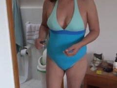 Enthousiasteling, Strand, Badpak, Harig, Rijpe lesbienne, Moeder, Orgasme