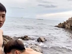Asiat, Stor pik, Pik sutte, Homoseksuel, Hårdt, Offentlig, Thai