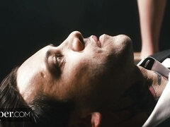 Røv, Blondine, Pik sutte, Dominerende, Latex, Slikning, Barberet, Teenager