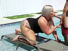 Bubble-butt, pool, big-tits