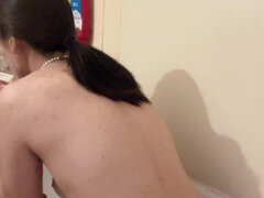 Hana Wash Her Hair in the Bathroom so Sexy Perfect Ass