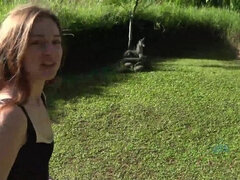 Amateur, Plage, Petite amie, De plein air, Petite femme, Pov, Chatte, Nénés