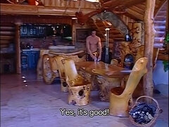 Gay threesome in their log cabin