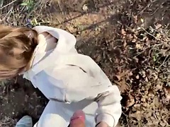 Leie, Blondine, Blasen, Spermaladung, Hardcore, Im freien, Öffentlich, Rasiert