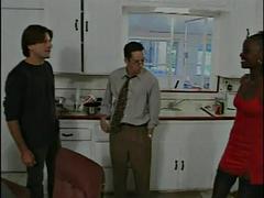 Svart, Avsugning, Dubbelpenetrering, Ebenholts, Mellanrasig, Trekant, Tuttar