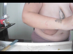 Doing the Dishes with My Boobies Out