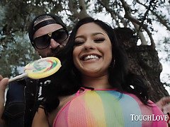 Third wheel with Latina hottie Serena Santos