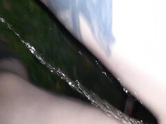 Outdoor Pee at Night - Front & Rear View