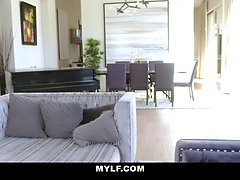 Curly haired teenager tempted by sapphic milf