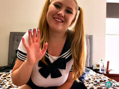 Grote mammen, Blond, Masturbatie, Alleen, Speelgoed