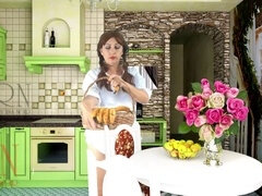 베이비시터, 해변, 주부, 대단히, 하녀, 팬티들, 공개적인, 관음증이 있는 사람