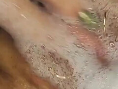 아마추어, 화장실, 큰 가슴, 흑갈색 머리, 여자, 라텍스, 수음, 밀프