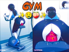 Hardcore Pussy Exercise in Gym Cummed All Over. Derpixon