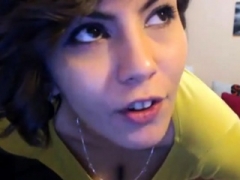 Sexy gal shows her big tits and ass