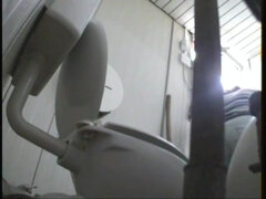 catches several chubby girls pissing on toilet