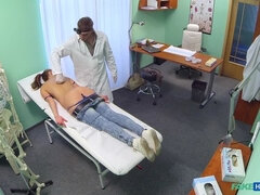 오랄섹스, 닥터, 핑거링, 마사지, 간호사, 사무실, 기름, 유니폼