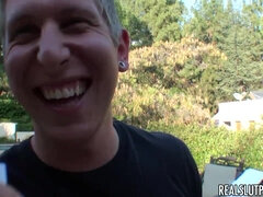 Leie, Amerikanisch, Tussi, Im freien, Party, Pov, Realität, Student