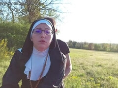 This nun gets her ass filled with cum before she goes to church !!