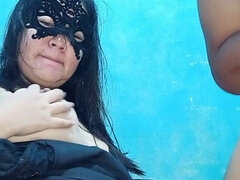 Amateur, Asiatique, Belle grosse femme bgf, Sucer une bite, Couple, Doigter, Indonésienne, Seins naturels