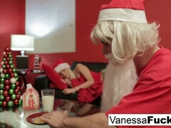 Vanessa letting Santa fucks her tight wet pussy